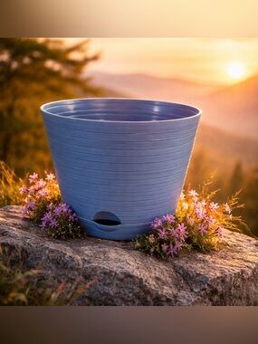 Blue Plastic Planter Pot